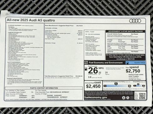 Used 2025 Audi A5 2.0T Premium w/ Convenience Package AWD/4WD image 10
