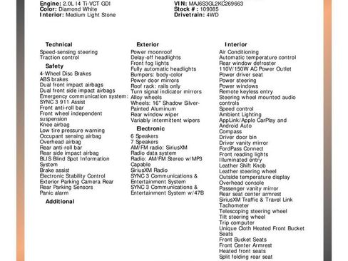 Used 2019 Ford EcoSport SE w/ SE Convenience Package image 33