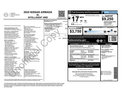 Certified 2025 Nissan Armada SL w/ Captain's Chari Seat Package AWD/4WD image 13