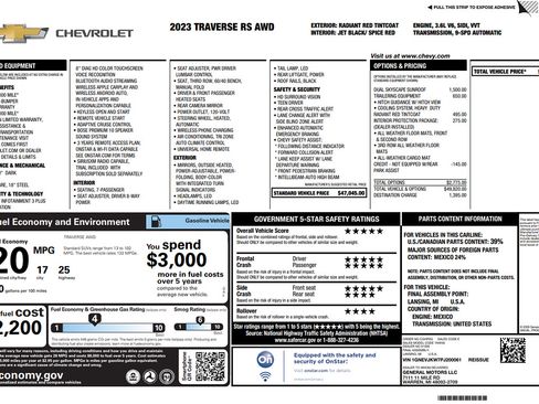 Used 2023 Chevrolet Traverse RS AWD/4WD image 2