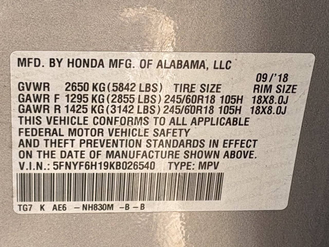 Used 2019 Honda Pilot LX image 38
