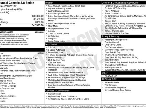 Used 2015 Hyundai Genesis 3.8 w/ Option Group 03 image 34