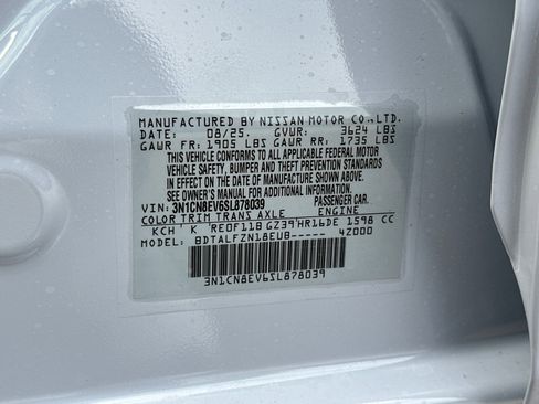 New 2025 Nissan Versa SV w/ Trunk Package image 32