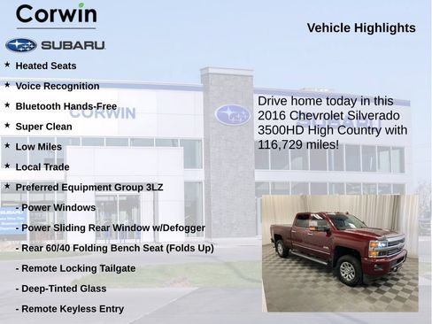 Used 2016 Chevrolet Silverado 3500 High Country w/ Duramax Plus Package AWD/4WD image 6