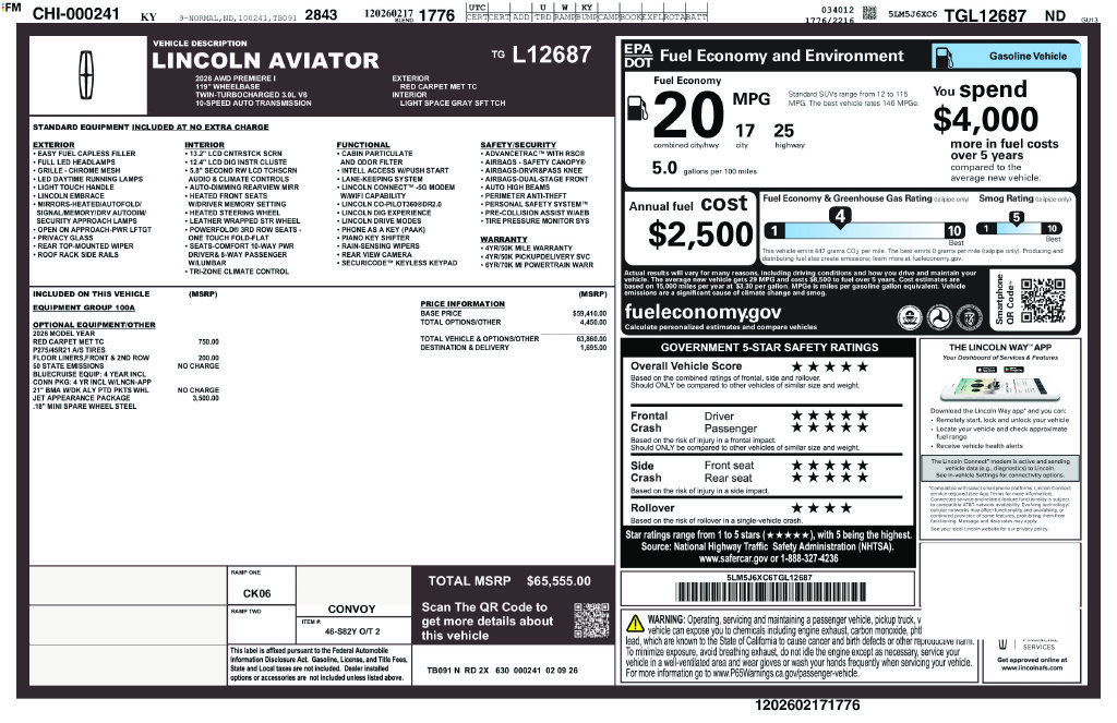 Used 2026 Lincoln Aviator AWD w/ Jet Appearance Package image 2