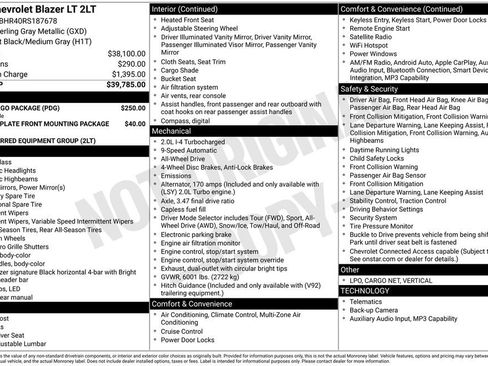 Certified 2024 Chevrolet Blazer LT w/ LPO, Cargo Package AWD/4WD image 33