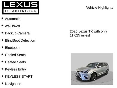 Certified 2025 Lexus TX 350 AWD w/ Technology Package image 7