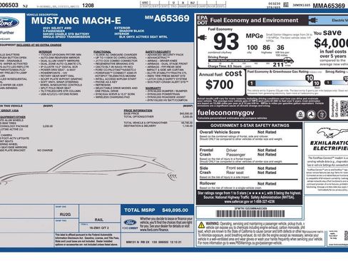 Used 2021 Ford Mustang Mach-E Select w/ Comfort/Technology Package AWD/4WD image 3