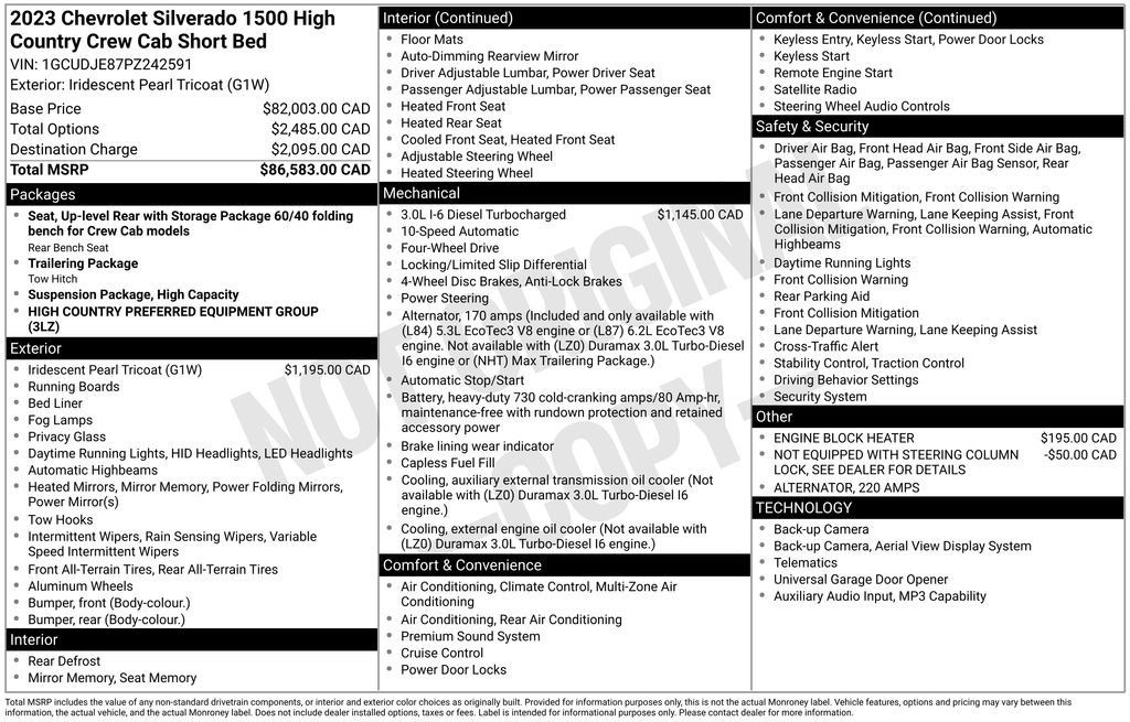 Used 2023 Chevrolet Silverado 1500 High Country AWD/4WD image 28