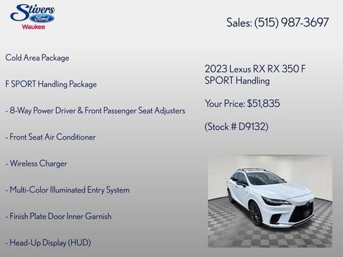 Used 2023 Lexus RX 350 F Sport w/ Accessory Package (Z1) AWD/4WD image 8