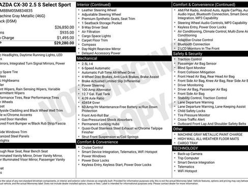 Certified 2025 MAZDA CX-30 AWD 2.5 S w/ Select Sport Pkg image 4