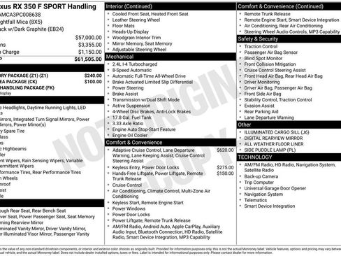 Used 2023 Lexus RX 350 F Sport w/ Accessory Package (Z1) AWD/4WD image 5