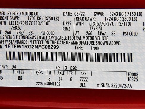 Used 2022 Ford F150 Raptor w/ Equipment Group 801A High AWD/4WD image 15