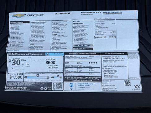 Used 2023 Chevrolet Malibu RS w/ LPO, Floor Liner Package FWD image 30