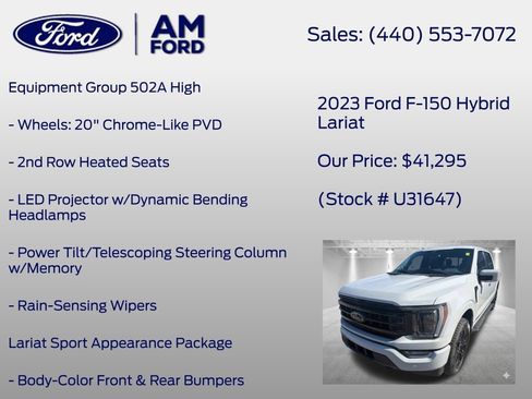 Certified 2023 Ford F150 Lariat w/ Equipment Group 502A High AWD/4WD image 13