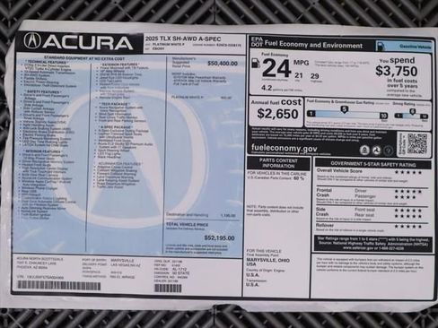 New 2025 Acura TLX SH-AWD w/ A-SPEC Pkg image 9