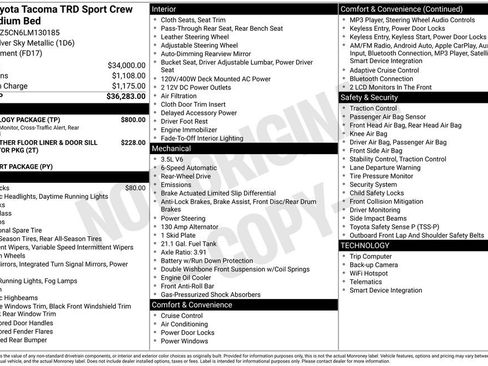 Used 2020 Toyota Tacoma TRD Sport w/ Technology Package image 2