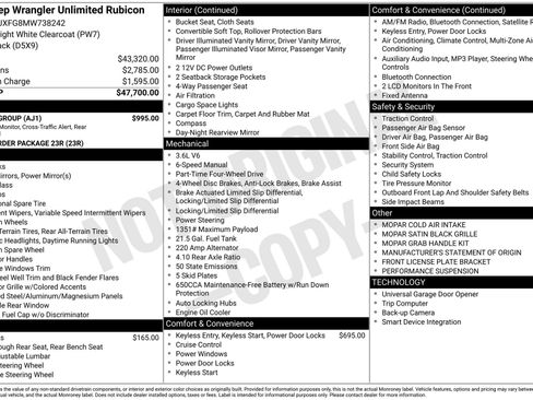 Used 2021 Jeep Wrangler Unlimited Rubicon w/ Safety Group AWD/4WD image 49