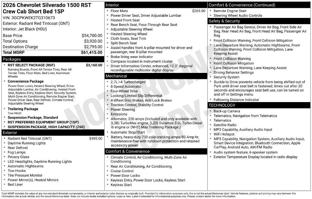 Used 2026 Chevrolet Silverado 1500 RST w/ RST Select Package AWD/4WD image 39