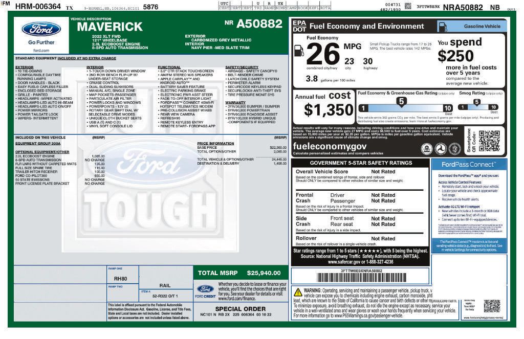 Used 2022 Ford Maverick XLT FWD image 6