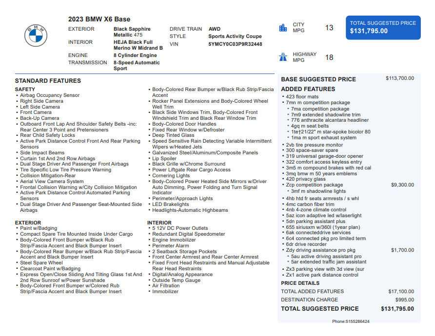 Used 2023 BMW X6 M w/ Competition Package AWD/4WD image 3