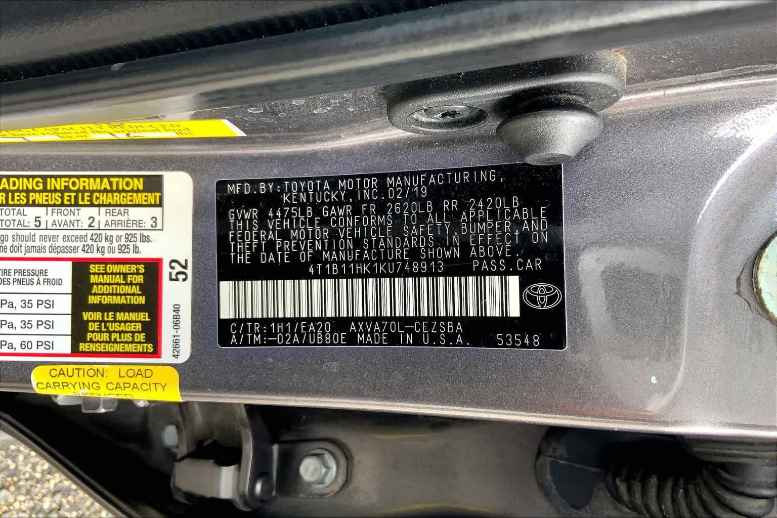 Used 2019 Toyota Camry SE FWD image 35
