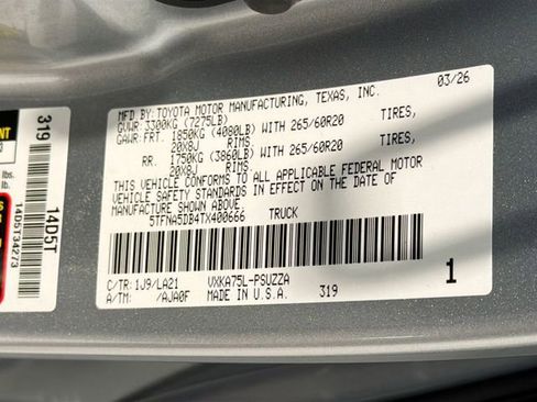 New 2026 Toyota Tundra Platinum AWD/4WD image 26