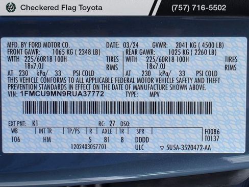 Used 2024 Ford Escape ST-Line w/ Tech Pack #1 AWD/4WD image 19