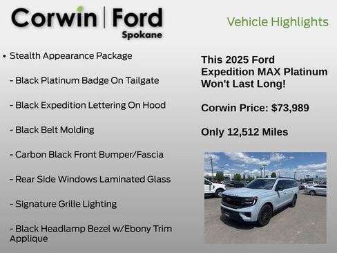 Used 2025 Ford Expedition Max Platinum w/ Stealth Appearance Package AWD/4WD image 6