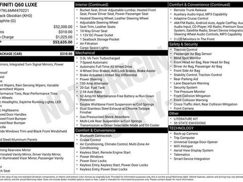 Used 2021 INFINITI Q60 3.0t Luxe w/ Cargo Package image 20