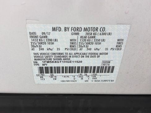 Used 2017 Ford Explorer Sport w/ Equipment Group 401A AWD/4WD image 9