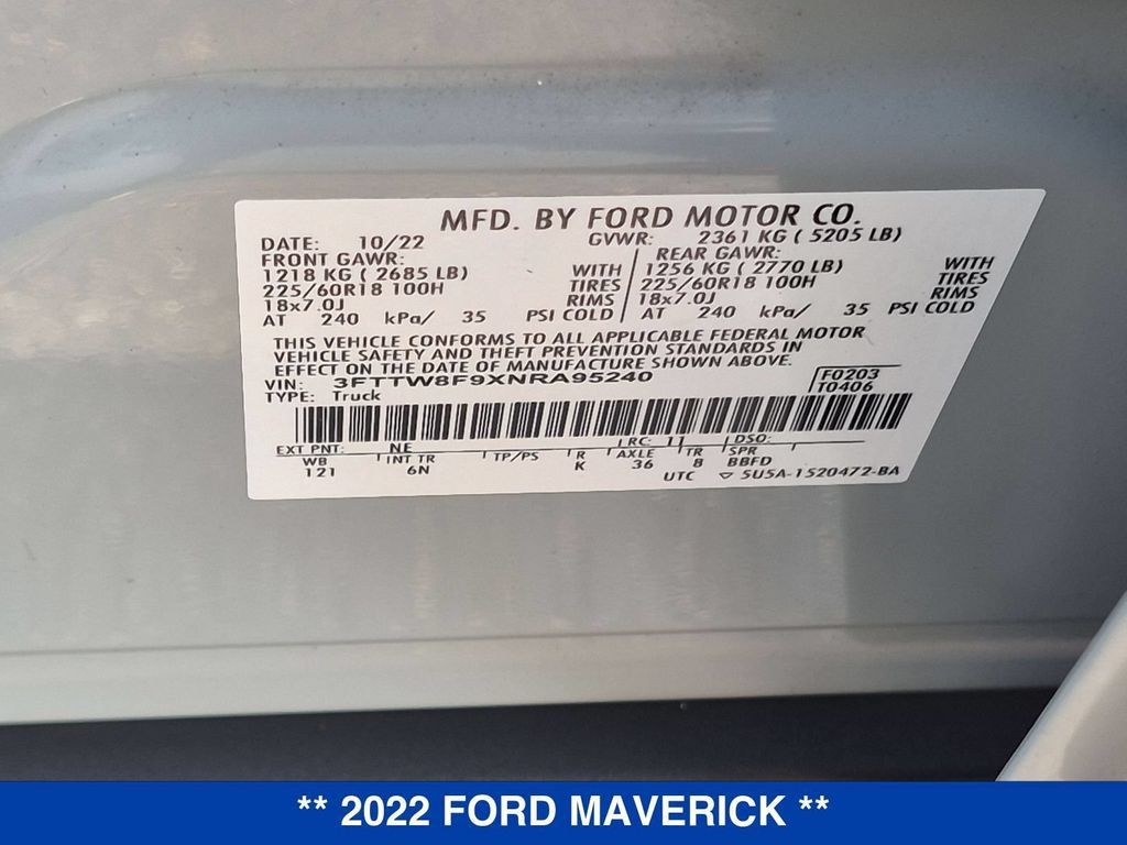 Used 2022 Ford Maverick Lariat w/ Equipment Group 500A Standard AWD/4WD image 33