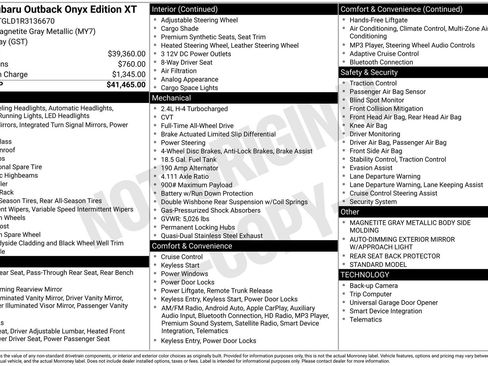 Certified 2024 Subaru Outback Onyx Edition XT image 21