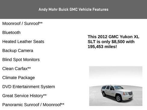 Used 2012 GMC Yukon XL SLT w/ SLT-2 Equipment Package AWD/4WD image 4