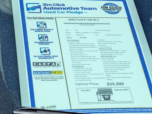 Certified 2020 Ford F150 XLT w/ Equipment Group 302A Luxury AWD/4WD image 17