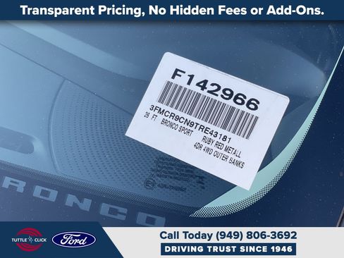 Used 2026 Ford Bronco Sport Outer Banks w/ Outer Banks Tech Package+ AWD/4WD image 33