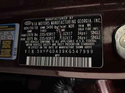 Certified 2019 Kia Sorento LX image 10