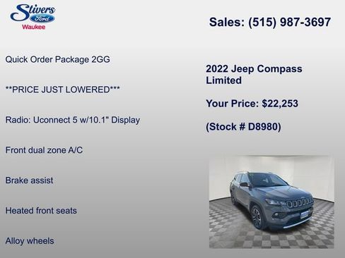 Used 2022 Jeep Compass Limited AWD/4WD image 8