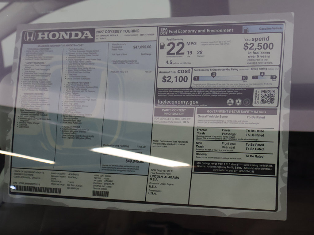 New 2027 Honda Odyssey Touring image 23