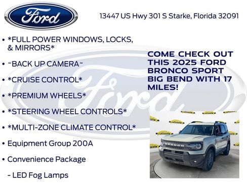 New 2025 Ford Bronco Sport Big Bend w/ Convenience Package AWD/4WD image 10