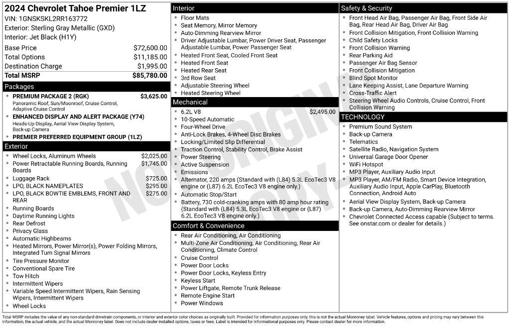 Used 2024 Chevrolet Tahoe Premier w/ Premium Package 2 AWD/4WD image 9
