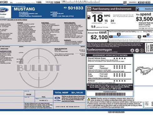 Used 2019 Ford Mustang Bullitt w/ Bullitt Electronics Package image 33