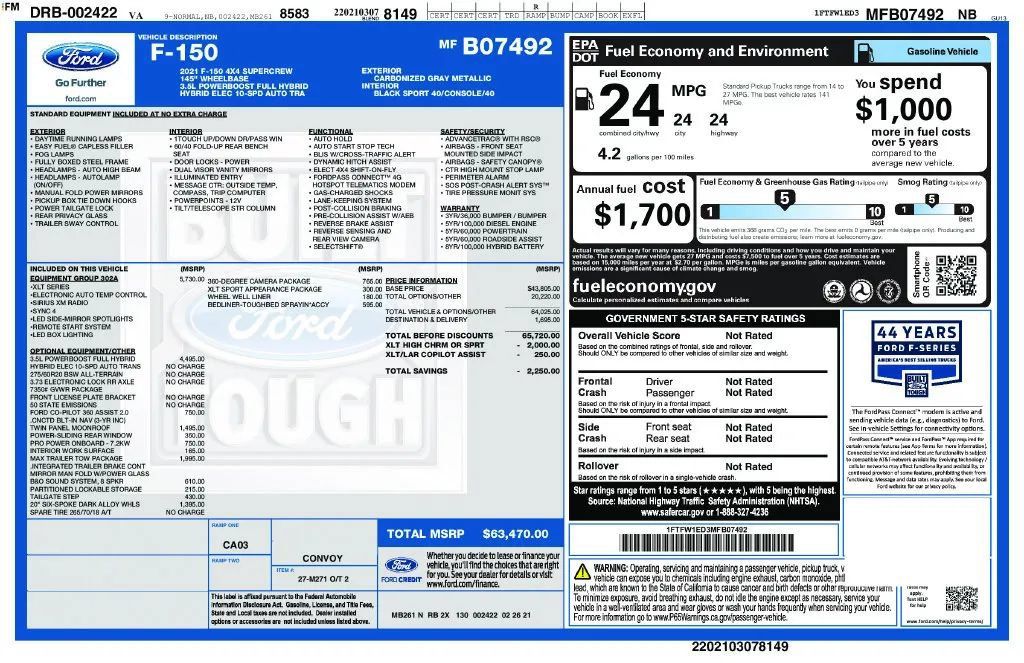 Used 2021 Ford F150 XLT w/ Equipment Group 302A High AWD/4WD image 2
