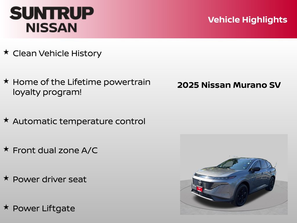 Certified 2025 Nissan Murano SV FWD image 8