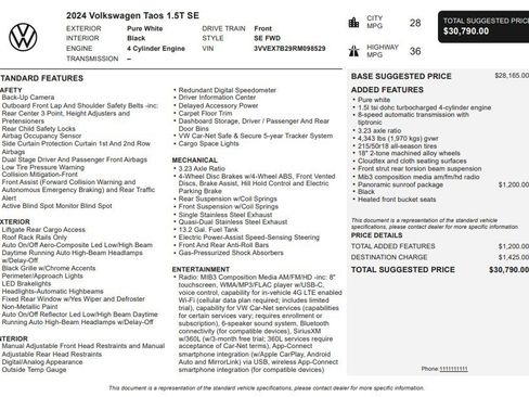 Used 2024 Volkswagen Taos SE FWD image 34