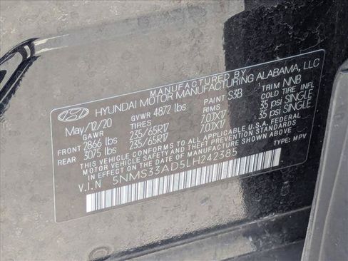 Used 2020 Hyundai Santa Fe SEL w/ Cargo Package FWD image 16