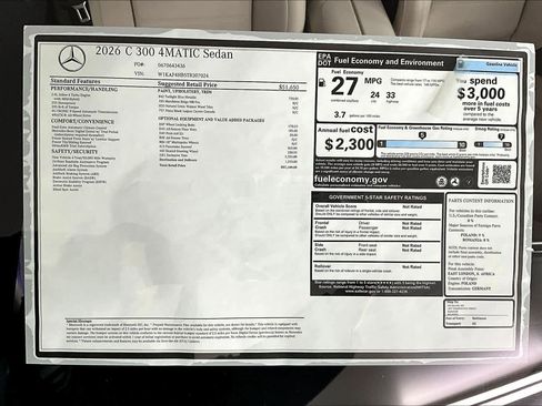 New 2026 Mercedes-Benz C 300 4MATIC Sedan image 17