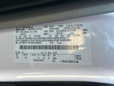 Used 2025 Ford Transit 250 Low Roof w/ Exterior Upgrade Package RWD image 61