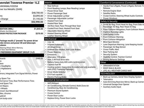 Used 2021 Chevrolet Traverse Premier w/ Redline Edition image 5