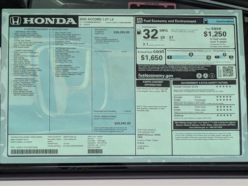 New 2025 Honda Accord LX image 17